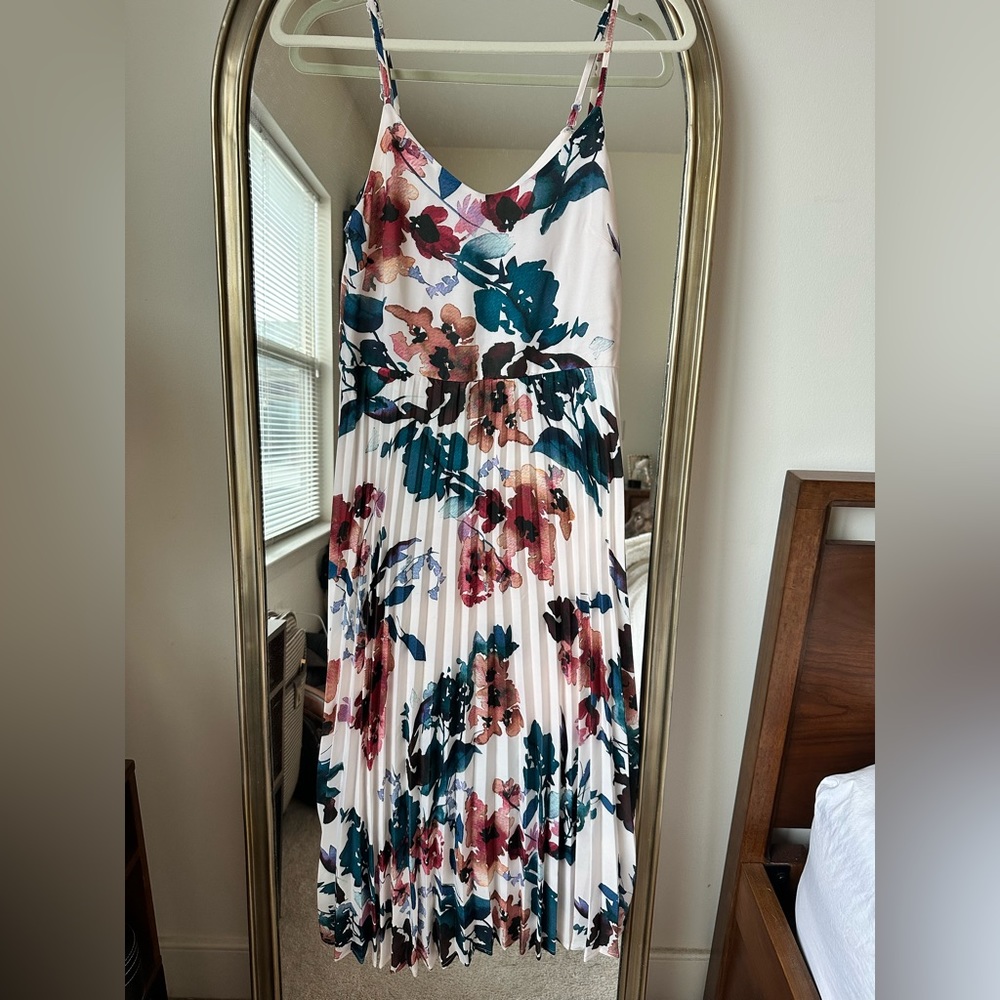 Target A New Day Floral Print Pleated Dress